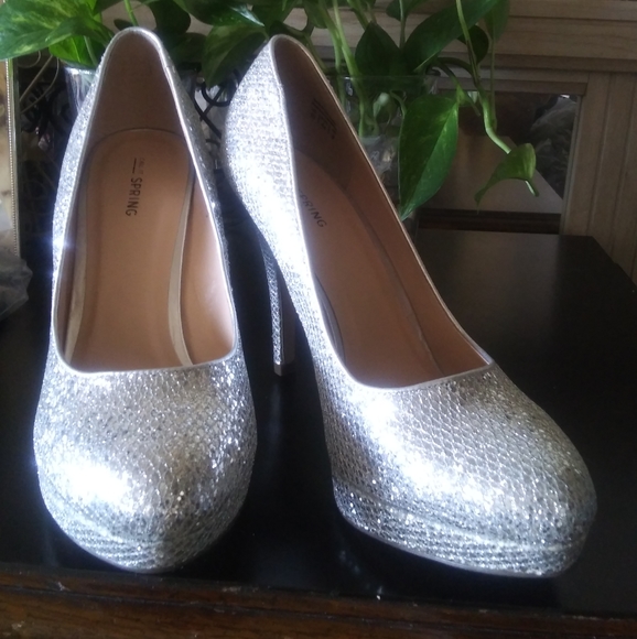 Platform 5 in heel - Silver Chrystal Stilettos - Picture 2 of 10